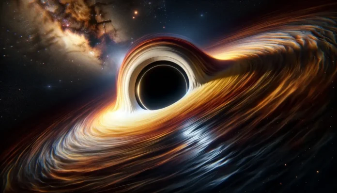 Blackhole M87 depiction bending light