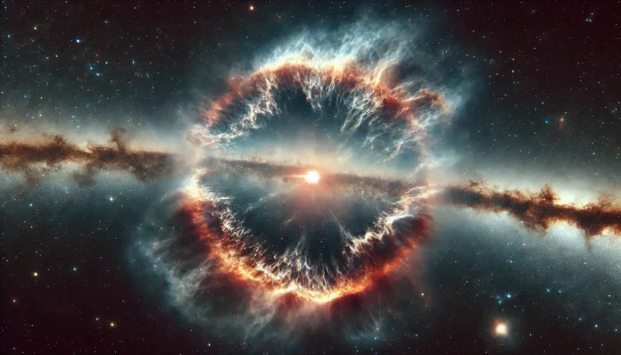 Supernova explosion in galaxy